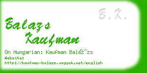 balazs kaufman business card